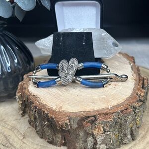 Lilla Rose Flexi Blue and Silver Flip-Flop Hair Clip